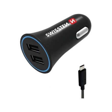 SWISSTEN Szivargyújtós USB Gyorstöltő 2-24V 2,4A(3020110900)