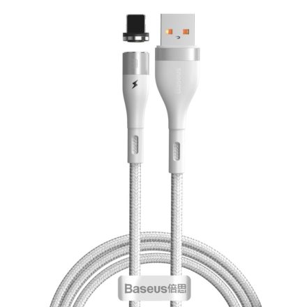 Baseus Mágneses USB-A - Lightning kábel 1m fehér (CALXC-K02)