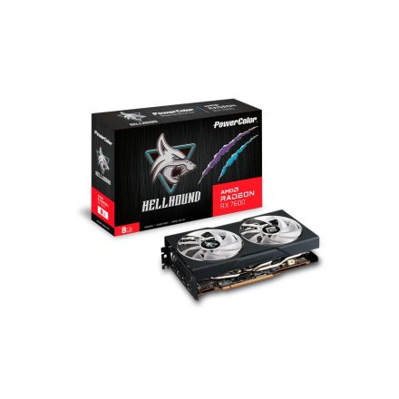 PowerColor Radeon RX 7600 8GB Hellhound videokártya (RX 7600 8G-L/OC)