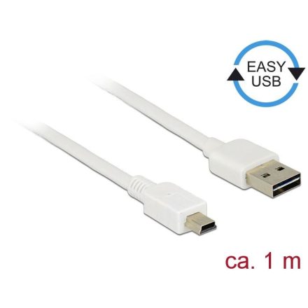 Delock EASY-USB 2.0-s A-típusú > USB 2.0-s Mini-B-típusú kábel 1m (85157)
