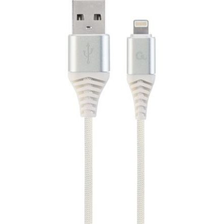 Gembird Lightning - USB-A adat- és töltőkábel 2m ezüst-fehér (CC-USB2B-AMLM-2M-BW2)