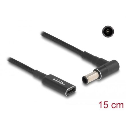 Delock Laptop töltőkábel adapterkábel USB Type-C anya - Sony 6,0 x 4,3 mm apa 15 cm (60043)