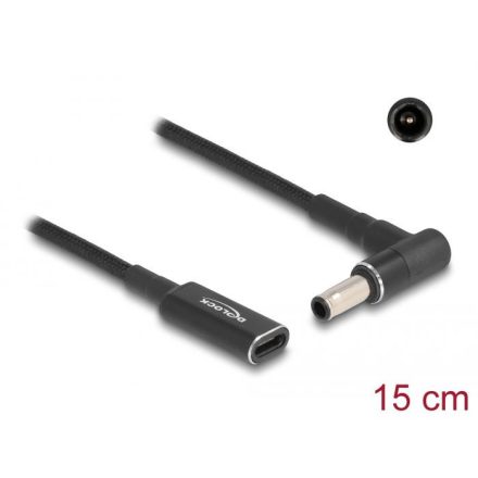 Delock Laptop töltőkábel adapterkábel USB Type-C anya - Samsung 5,5 x 3,0 mm apa 15 cm (60042)