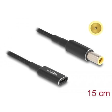 Delock Laptop töltőkábel adapterkábel USB Type-C anya - IBM 7,9 x 5,5 mm apa 15cm (60041)