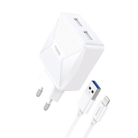 Foneng EU35 hálózati töltő + USB-A - Lightning kábel fehér (EU35 Lightning)