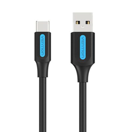 Vention USB-A - USB-C adat,- és töltőkábel 0,25m fekete (COKBC)