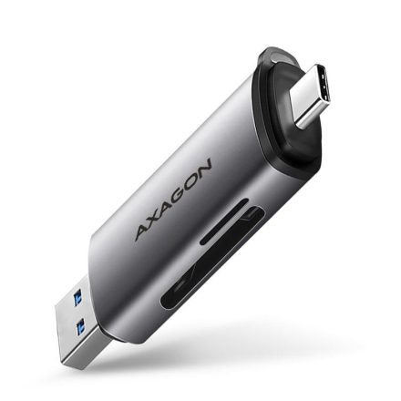 Axagon USB-C + USB-A külső kártyaolvasó szürke (CRAX082)