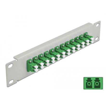 Delock 10 üvegszálas patch panel 12 portos LC Duplex 1U zöld szürke (66787)