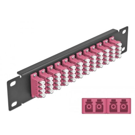 Delock 10 üvegszálas patch panel 12 portos LC Quad 1U ibolya fekete (66780)