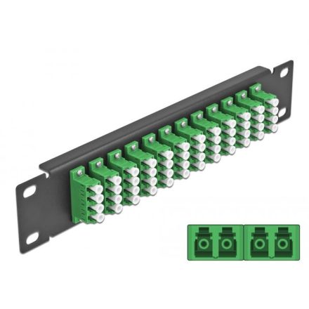 Delock 10 üvegszálas patch panel 12 portos LC Quad 1U zöld fekete (66777)