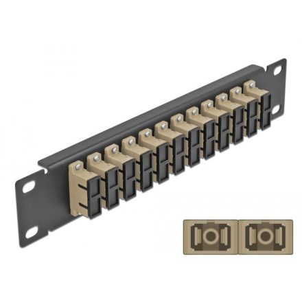 Delock 10 üvegszálas patch panel 12 portos SC Duplex 1U bézs fekete (66773)