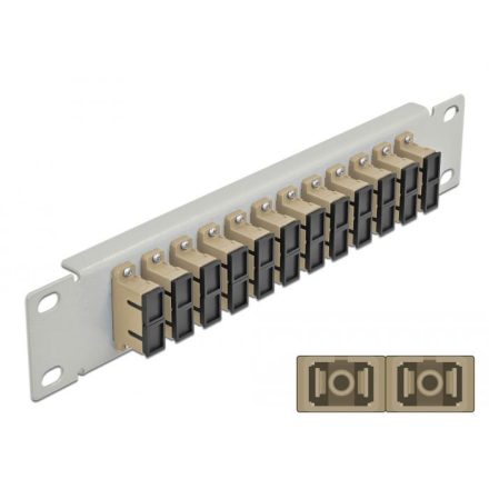 Delock 10 üvegszálas patch panel 12 portos SC Duplex 1U bézs szürke (66793)