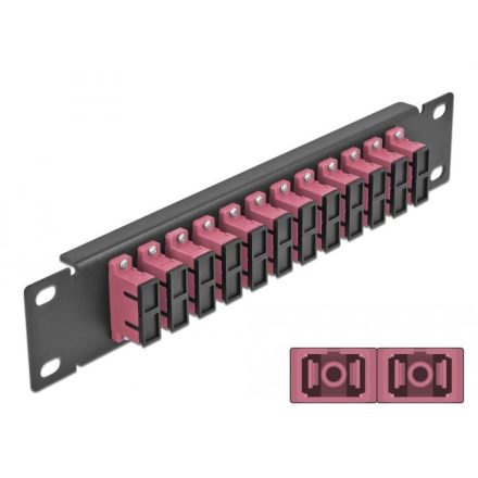 Delock 10 üvegszálas patch panel 12 portos SC Duplex 1U ibolya fekete (66775)