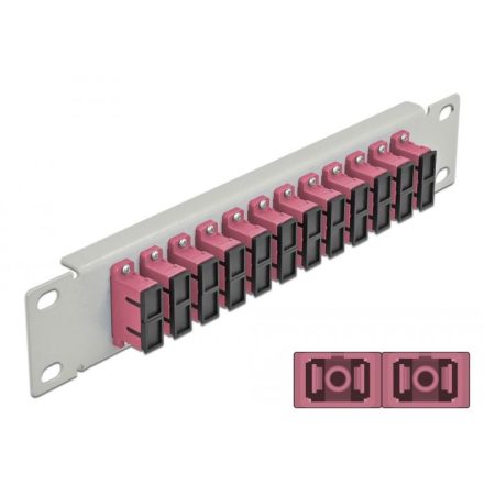 Delock 10 üvegszálas patch panel 12 portos SC Duplex 1U ibolya szürke (66795)