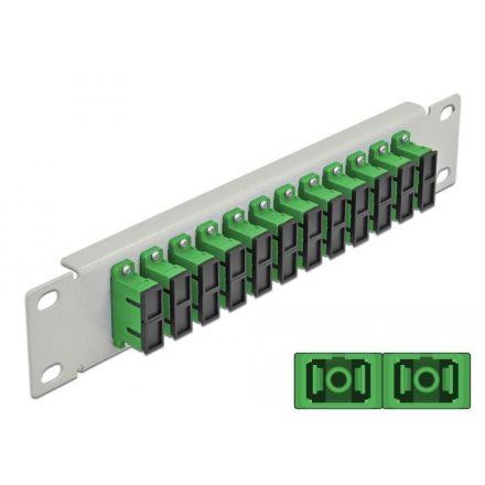 Delock 10 üvegszálas patch panel 12 portos SC Duplex 1U zöld szürke (66792)