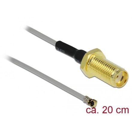 Delock antenna kábel SMA anya -apa MHF  4L -dugó 1.37 10mm 20cm (90402)