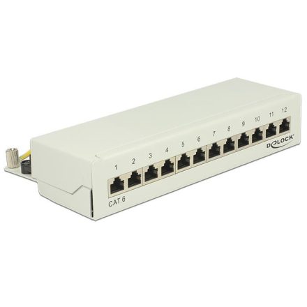 Delock asztali patch panel 12 Port Cat.6 szürke (87292)