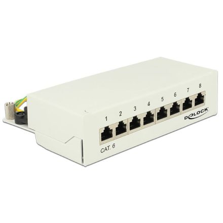 Delock asztali patch panel 8 portos Cat.6 szürke (87680)