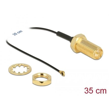 Delock antenna kábel RP-SMA anya-apa MHF 4-dugó 0.81 35cm (90478)