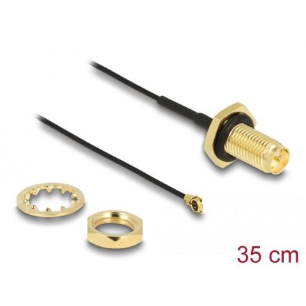 Delock antenna kábel RP-SMA anya-apa MHF I-dugó 1.13 35cm (88383)