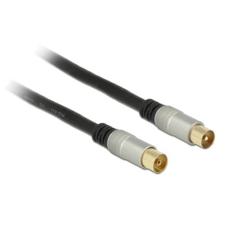 Delock Premium IEC-apa> IEC-anya RG-6/U quad shield antennakábel 3m fekete (88947)