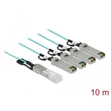 Delock Aktív optikai kábel QSFP+ > 4 x SFP+ 10m (84073)