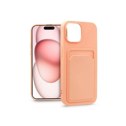 Haffner Card Case Apple iPhone 15 Plus szilikon tok kártyatartóval rózsaszín (PT-6846)