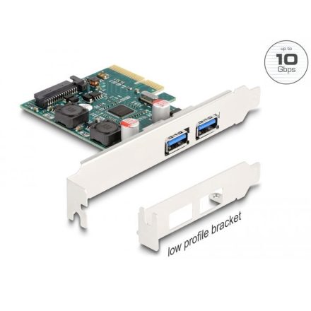 Delock  2 x külső USB 10Gbps PCI Express x4 kártya (90106)