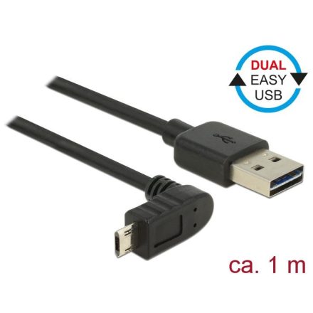 Delock USB 2.0 Type-A ->  Micro-B kábel 1m fekete (83848)