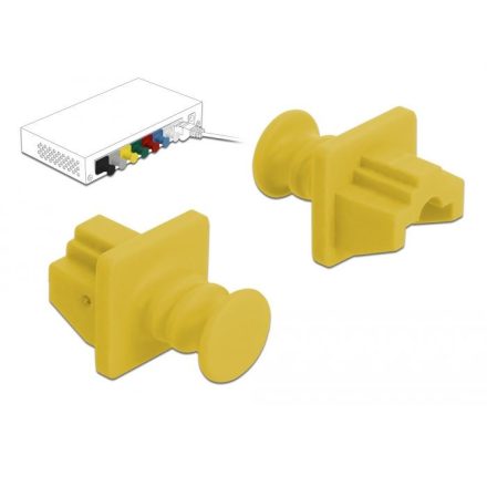 Delock RJ45 típusú kimenethez porvédő 10 db sárga (86511)