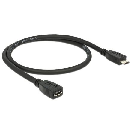 Delock USB 2.0-s bővítőkábel Micro-B csatlakozó > Micro-B csatlakozó 0.5m (83567)