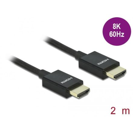 Delock Nagysebességű HDMI kábel 48 Gbps 8K 60 Hz 2m fekete (85385)