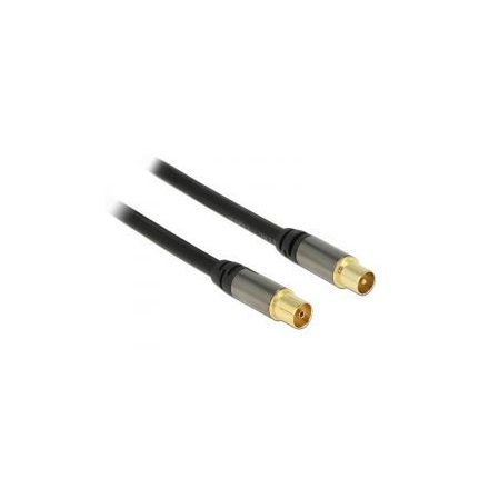 Delock IEC koax dugó - IEC koax aljzat, RG6/U antenna kábel 1m fekete (88922)