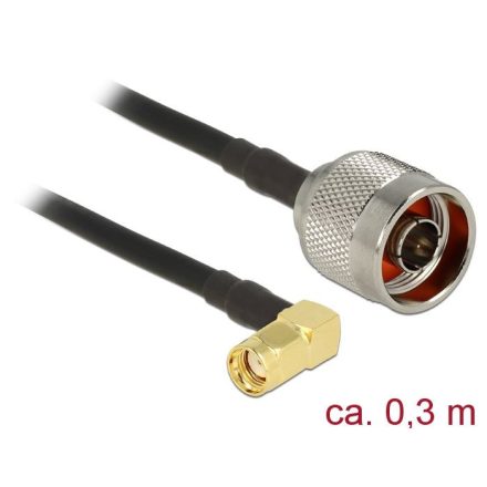 Delock N Plug > RP-SMA Plug 90  CFD200 antenna kábel 0.3m (89578)