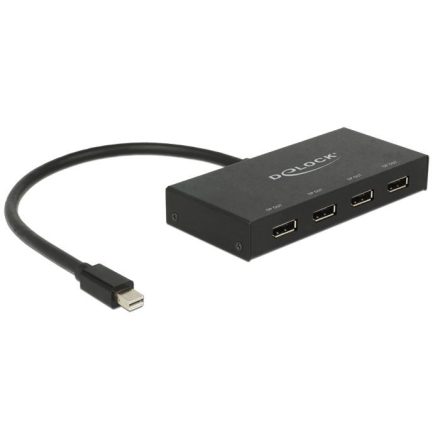 Delock Displayport 1.2-es elosztó 1 x mini Displayport-bemenet > 4 x Displayport-kimenet 4K (87693)