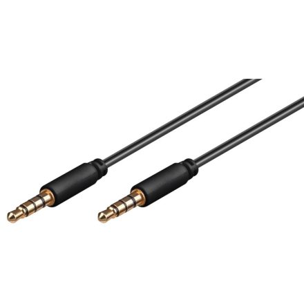 Goobay 3,5 mm jack – 3,5 mm jack dugókkal szerelt 2m fekete (63830)