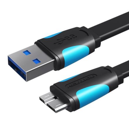 Vention USB 3.0 A - Micro-B lapos kábel 0,5m fekete (VAS-A12-B050)