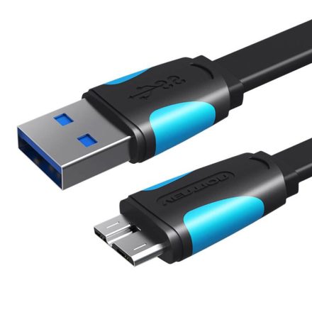 Vention USB 3.0 A - Micro-B lapos kábel 0,25m fekete (VAS-A12-B025)