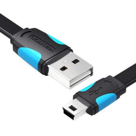 Vention USB 2.0 A - 5 tűs Mini lapos kábel 0,5m fekete (VAS-A14-B050)