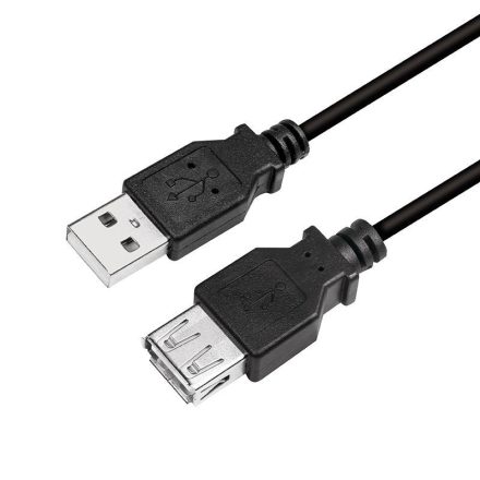 Logilink USB 2.0 kábel USB-A/M - USB-A/F fekete 5m (CU0012B)