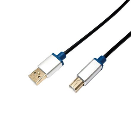 Logilink USB 2.0 kábel USB-A/M - USB-B/M alu 2m (BUAB220)