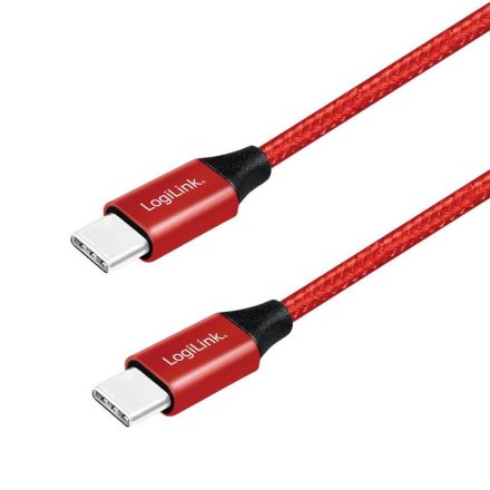 Logilink USB 2.0 Type-C kábel C/M-C/M fém szövet 1m (CU0156)