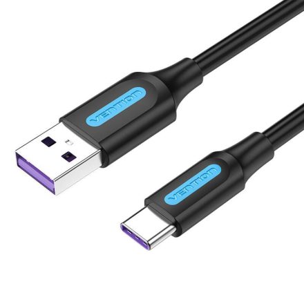 Vention USB 2.0 A - USB-C kábel 5A 3m fekete (CORBI)