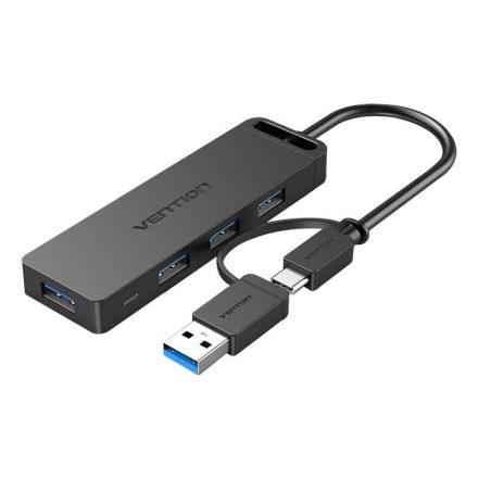 Vention USB 3.0 4 portos 2in1 HUB 0,15m fekete (CHTBB)
