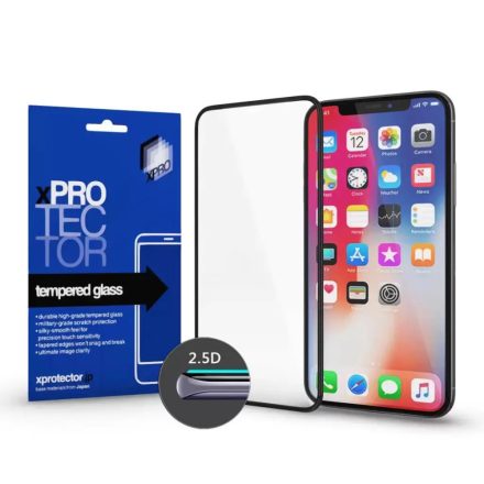 XPRO Xiaomi Redmi Note 12 Pro / Redmi Note 12 Pro+ Tempered Glass Full 2.5D kijelzővédő üveg fekete kerettel (127992)