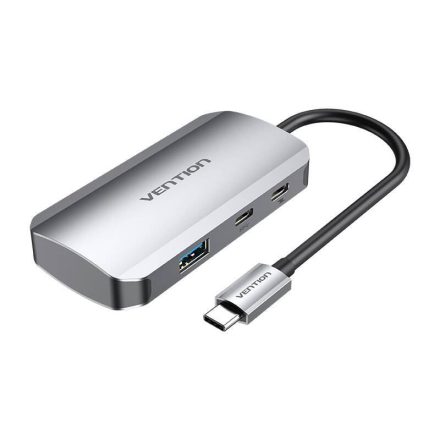 Vention USB-C - USB-C 3x USB3.0, PD dokkoló állomás 0,15m szürke (TNDHB)