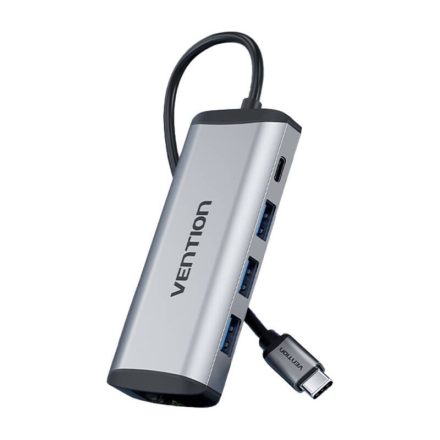 Vention USB-C - USB-C 3x USB3.0, PD dokkoló állomás 0,15m szürke (THAHB)