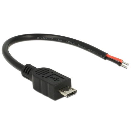 Delock USB 2.0 Micro-B apa > 2 x nyitott vezetékű kábel10cm (82697)