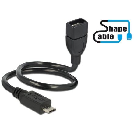 Delock USB 2.0 Micro-B apa> USB 2.0 Type-A anya OTG kábel  0.35m (83927)