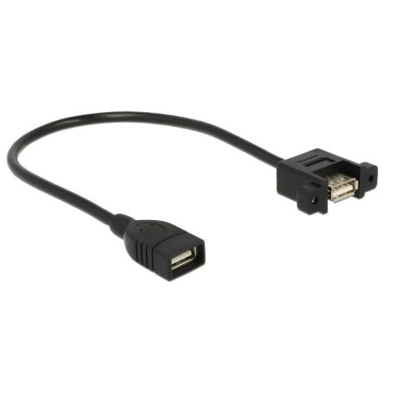 Delock USB 2.0 Type-A anya > USB 2.0 Type-A anya panelre szerelhető kábel  25cm (85105)